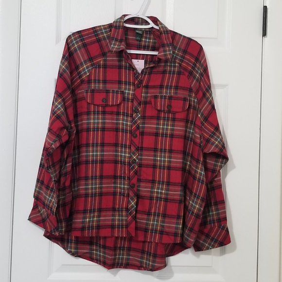 wild fable Tops - Wild Fable Red Plaid Button Down Shirt